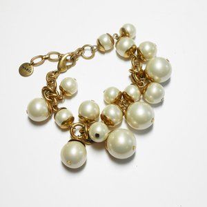 Stella & Dot Gold Tone Imitation Pearl Bracelet